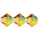 Preciosa MC Bicone 4mm beads Topaz ab 10070/20001